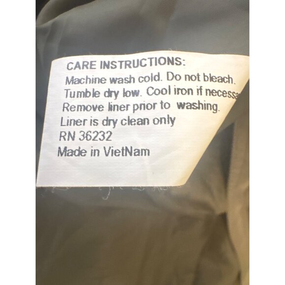 NWOT Gallery Size 12 Long Trench Coat Khaki Green Beige With Hood Rain Coat Line - Picture 10 of 16